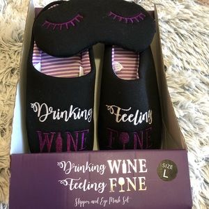 NWT (never removed from box) Slippers and Eye Mask Set